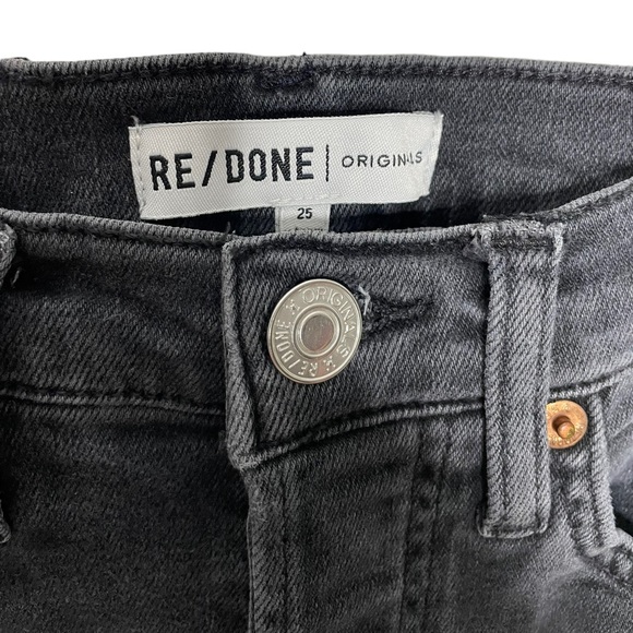 Re/Done | High Rise Stovepipe Jeans Comfort Stretch Lived In Black 25 - Picture 3 of 10